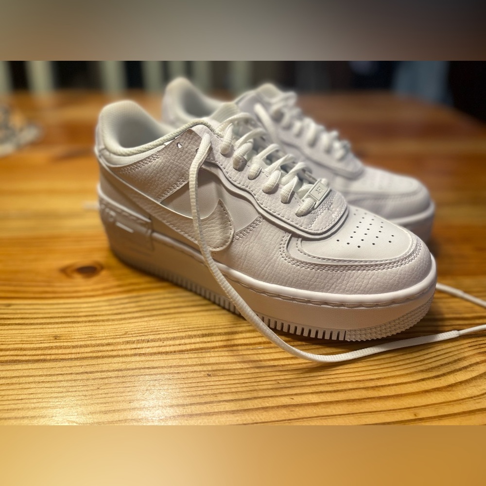 Womens Air Force 1 shadow white shoes size 6